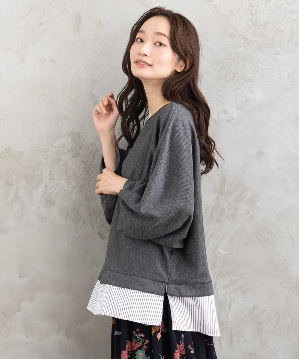 FONTLAB ストライプコンビラメカットソー