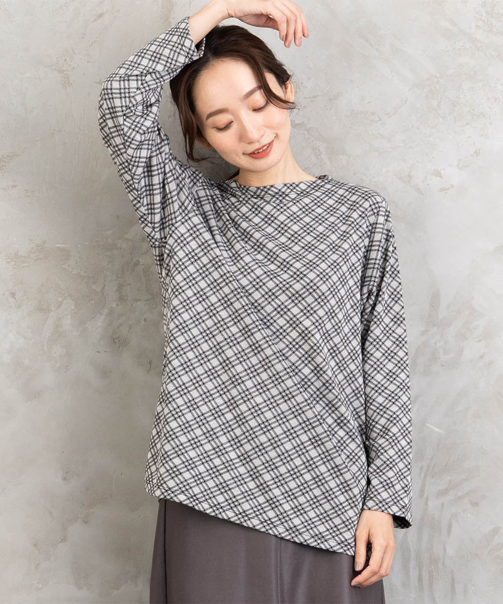 21号(6L～) バイアスチェックモックネックインナー