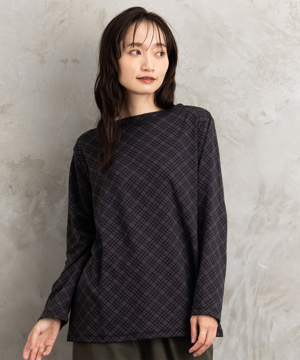 21号(6L～) バイアスチェックモックネックインナー