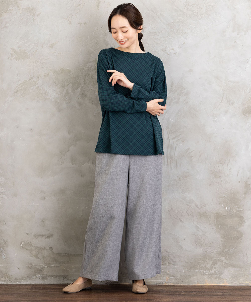 バイアスチェックモックネックインナー