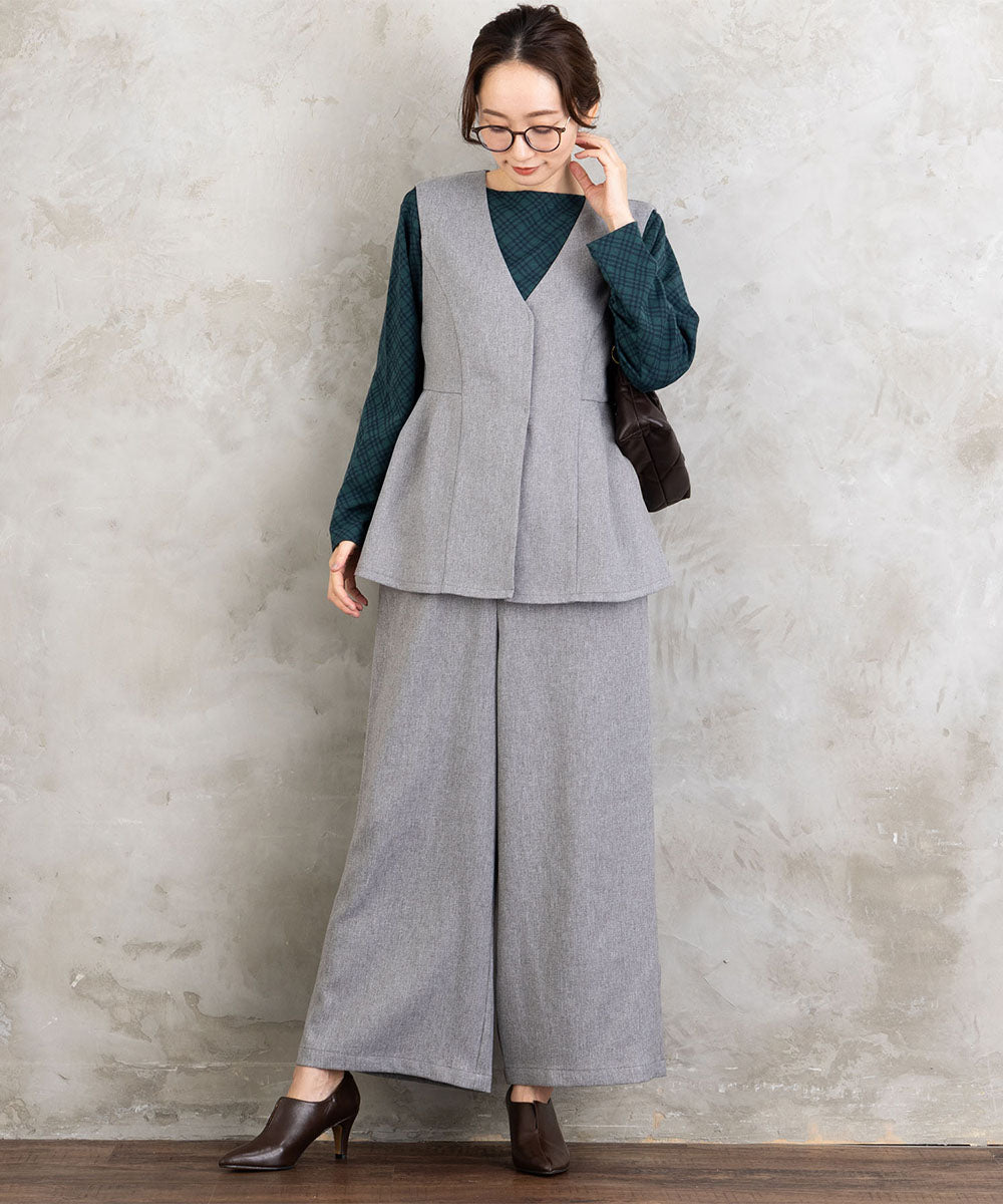 バイアスチェックモックネックインナー