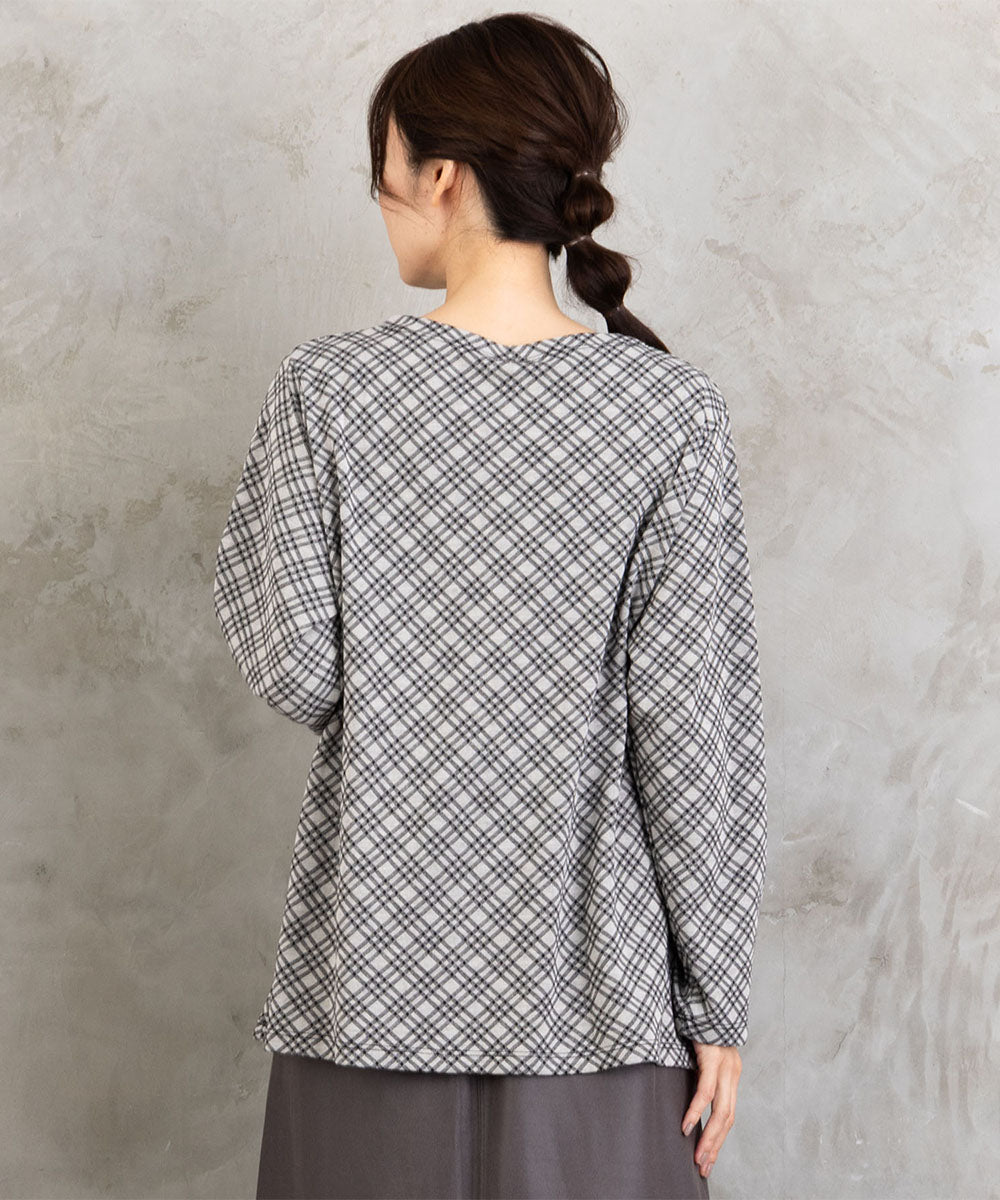 21号(6L～) バイアスチェックモックネックインナー