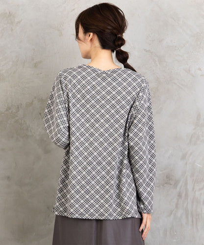 21号(6L～) バイアスチェックモックネックインナー