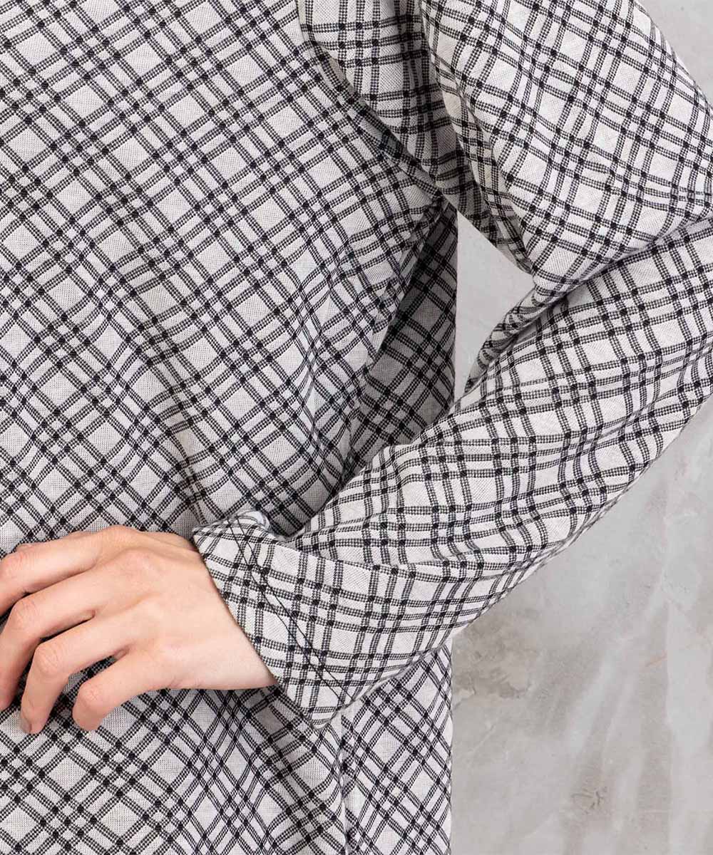 バイアスチェックモックネックインナー