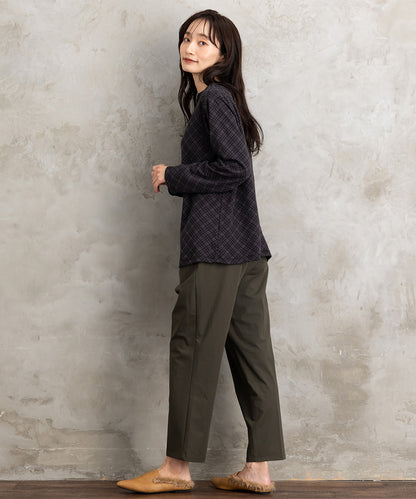 バイアスチェックモックネックインナー