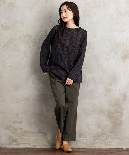 バイアスチェックモックネックインナー