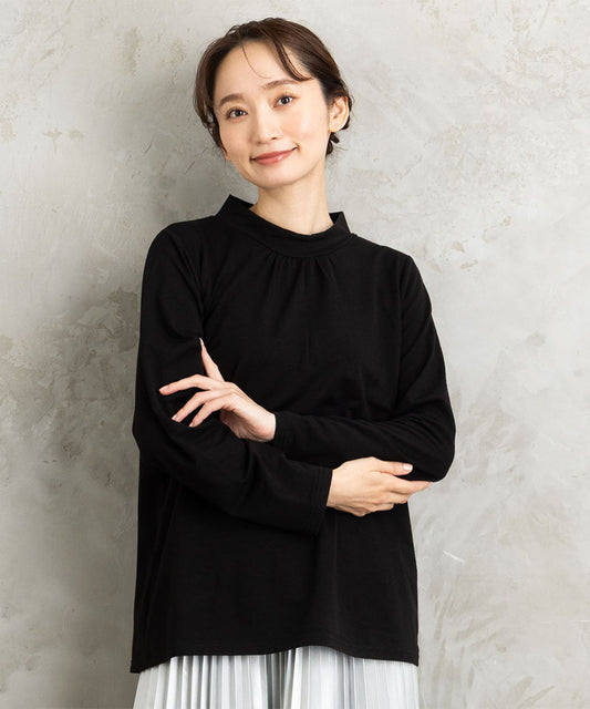 【吸湿・発熱】裏起毛モックネックインナーカットソー