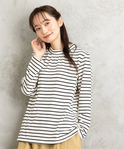 【吸湿・発熱】裏起毛モックネックインナーカットソー