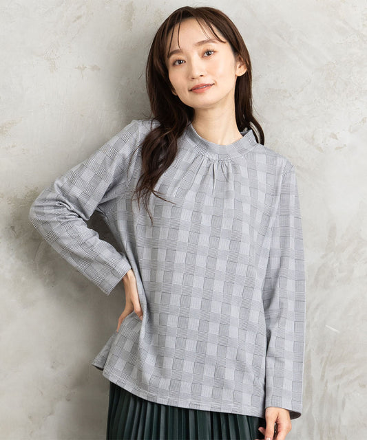 21号(6L～) 【吸湿・発熱】裏起毛モックネックインナーカットソー