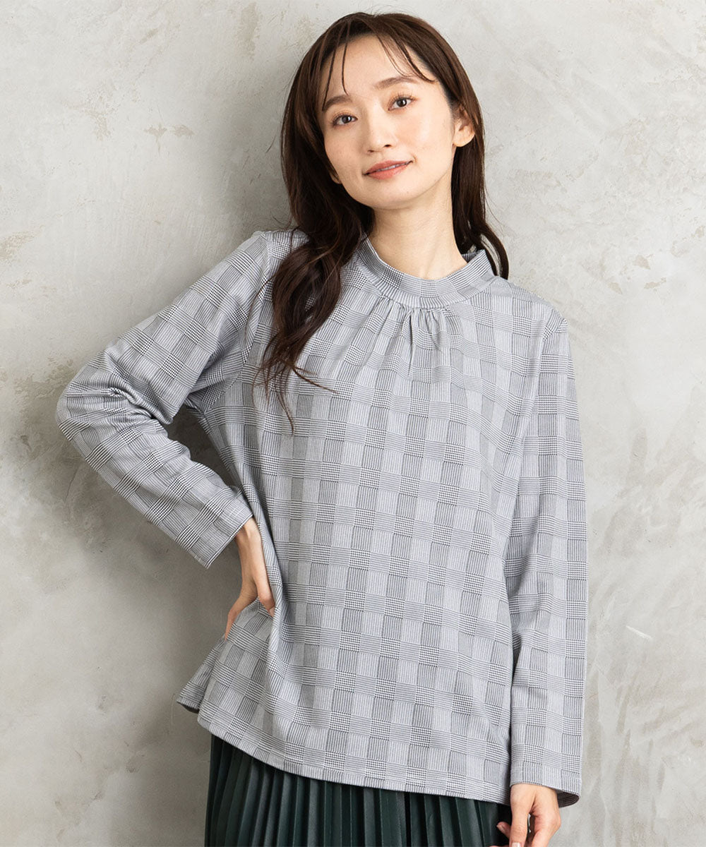 【吸湿・発熱】裏起毛モックネックインナーカットソー