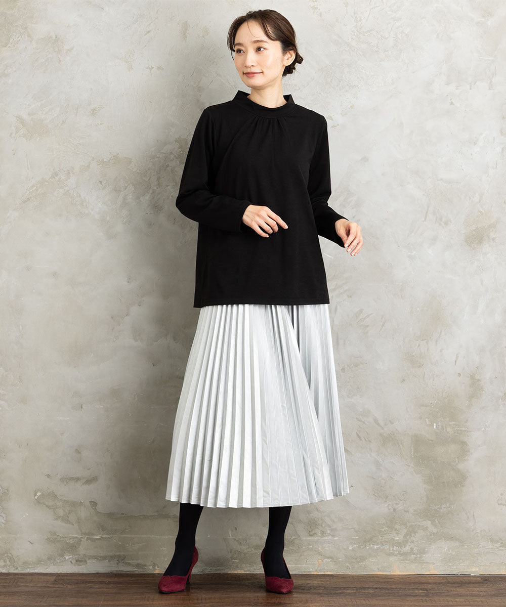 【吸湿・発熱】裏起毛モックネックインナーカットソー