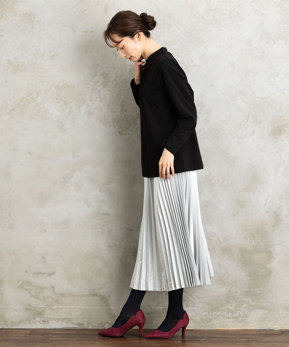 21号(6L～) 【吸湿・発熱】裏起毛モックネックインナーカットソー