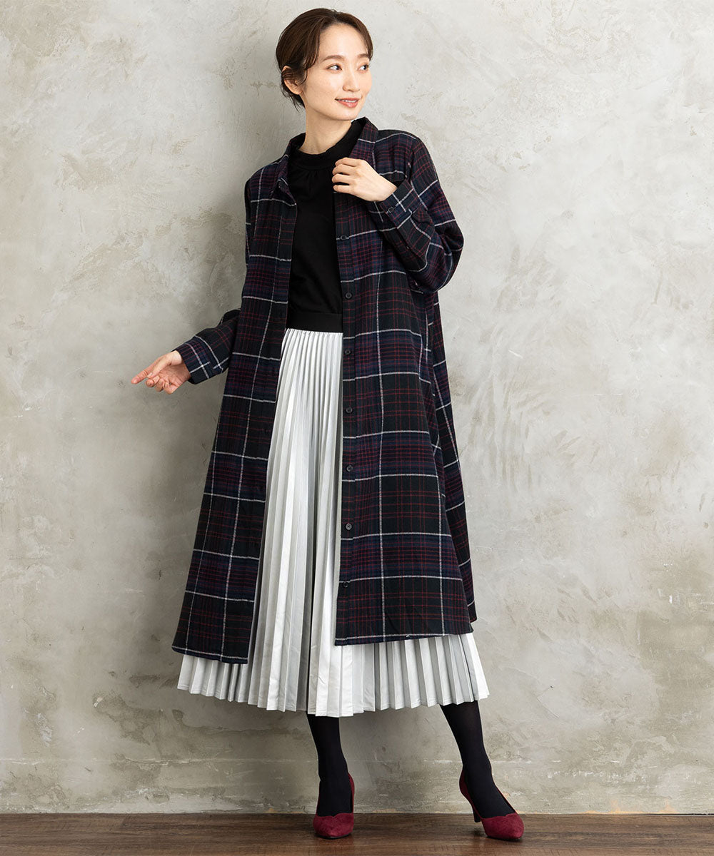 【吸湿・発熱】裏起毛モックネックインナーカットソー