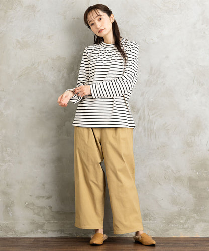 【吸湿・発熱】裏起毛モックネックインナーカットソー