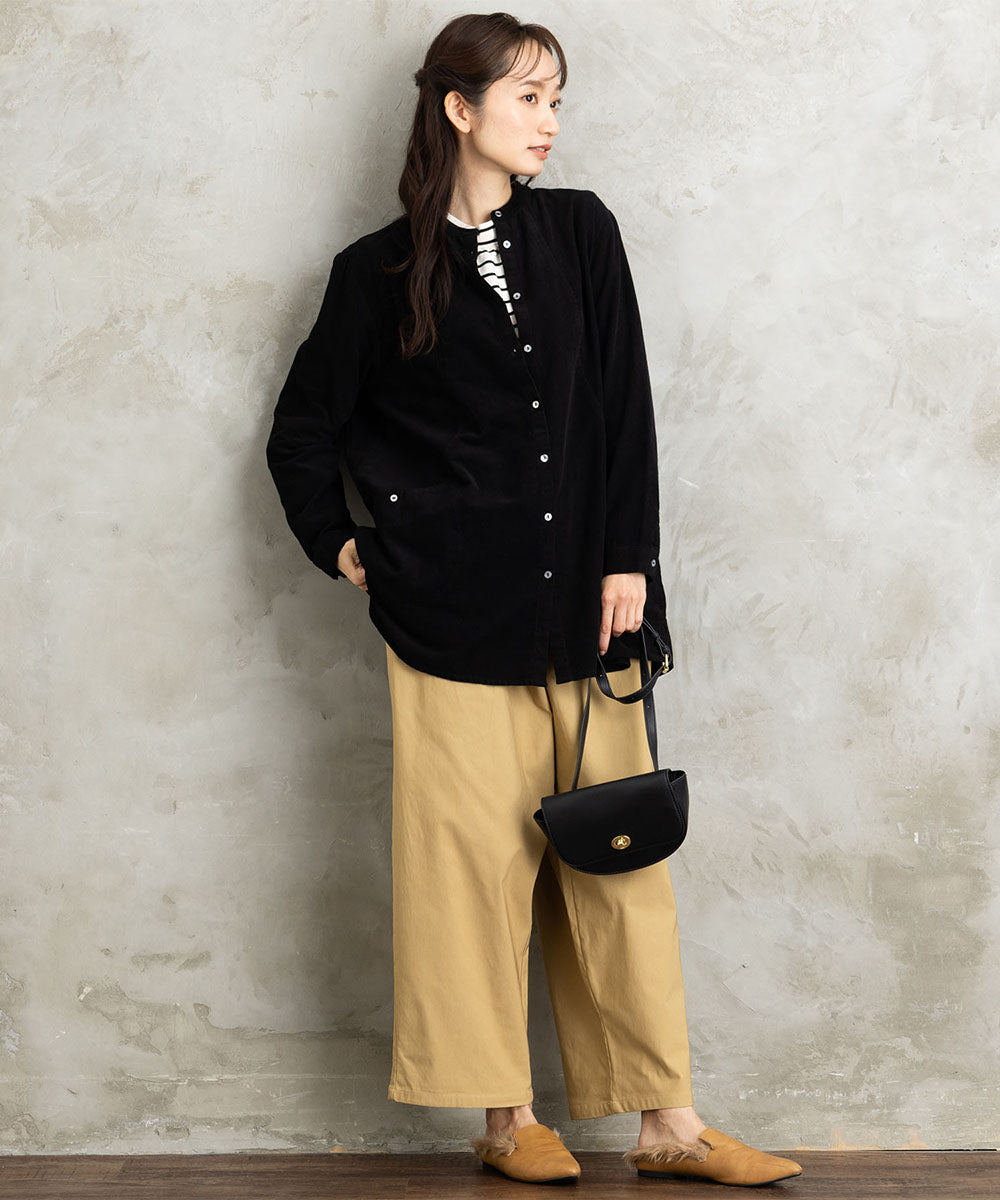 【吸湿・発熱】裏起毛モックネックインナーカットソー