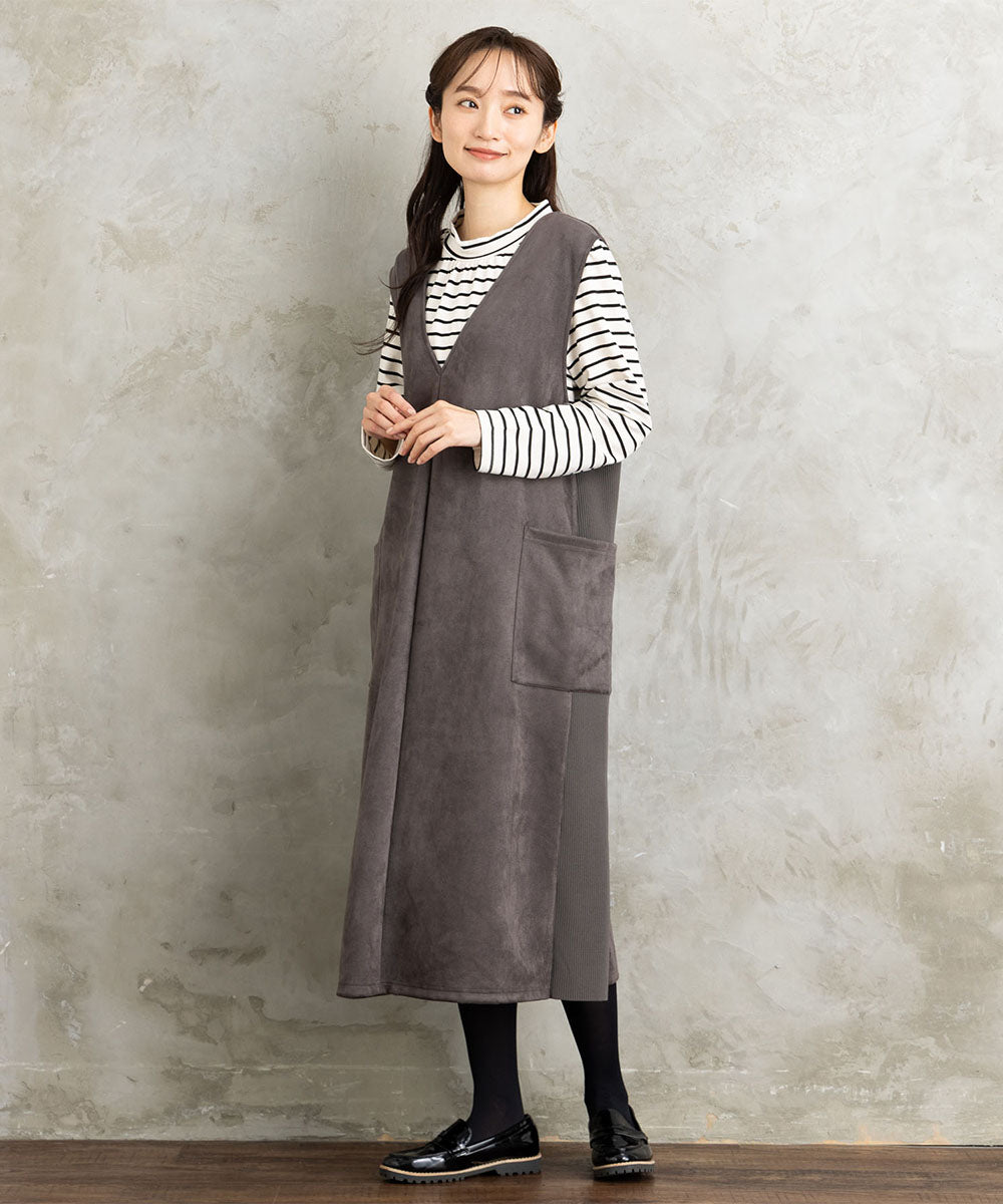 21号(6L～) 【吸湿・発熱】裏起毛モックネックインナーカットソー