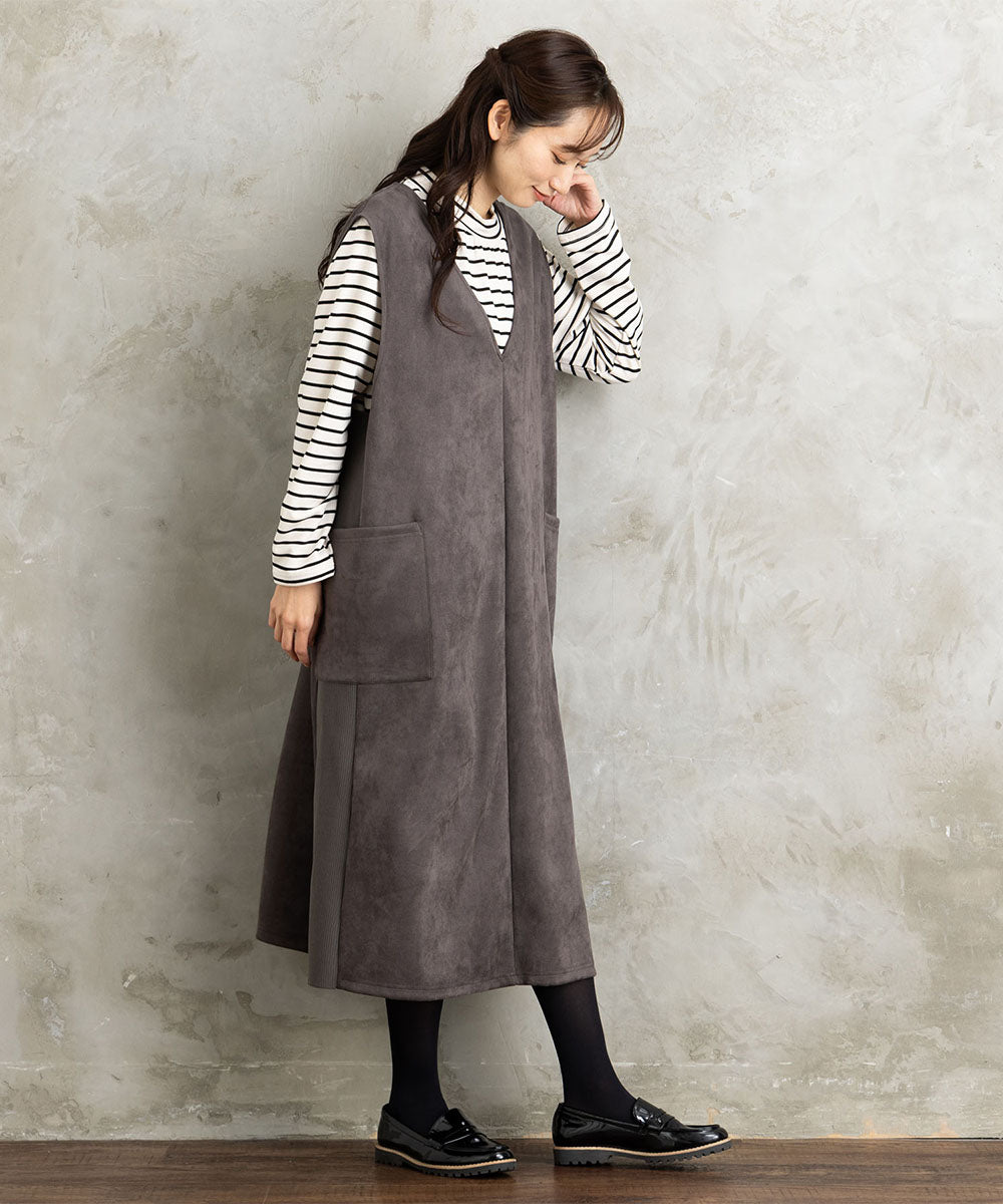 【吸湿・発熱】裏起毛モックネックインナーカットソー