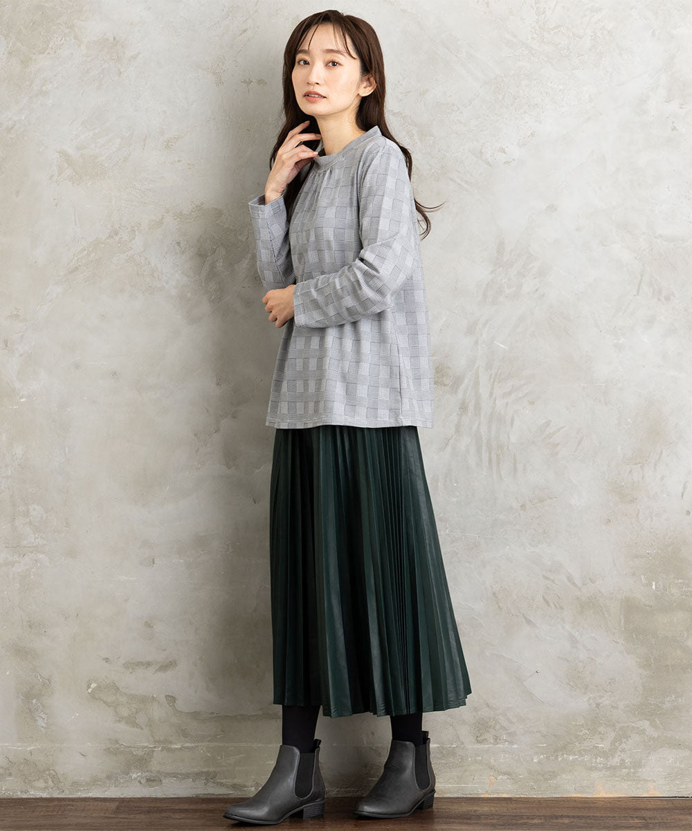 21号(6L～) 【吸湿・発熱】裏起毛モックネックインナーカットソー