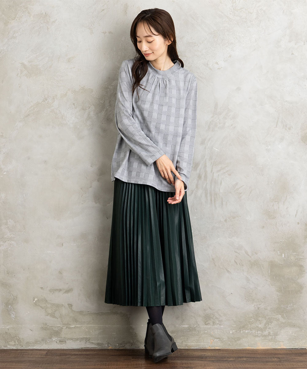 21号(6L～) 【吸湿・発熱】裏起毛モックネックインナーカットソー