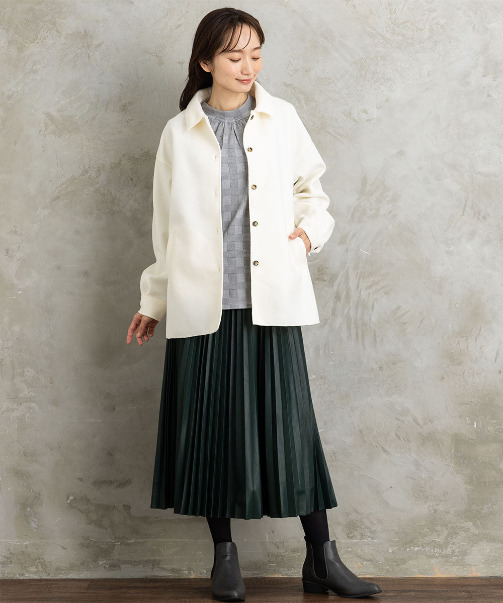 【吸湿・発熱】裏起毛モックネックインナーカットソー