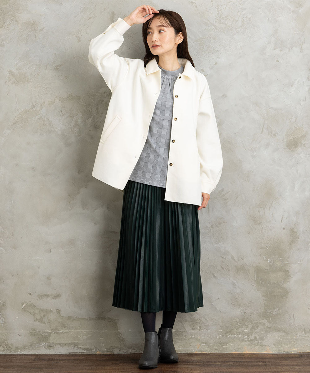 21号(6L～) 【吸湿・発熱】裏起毛モックネックインナーカットソー