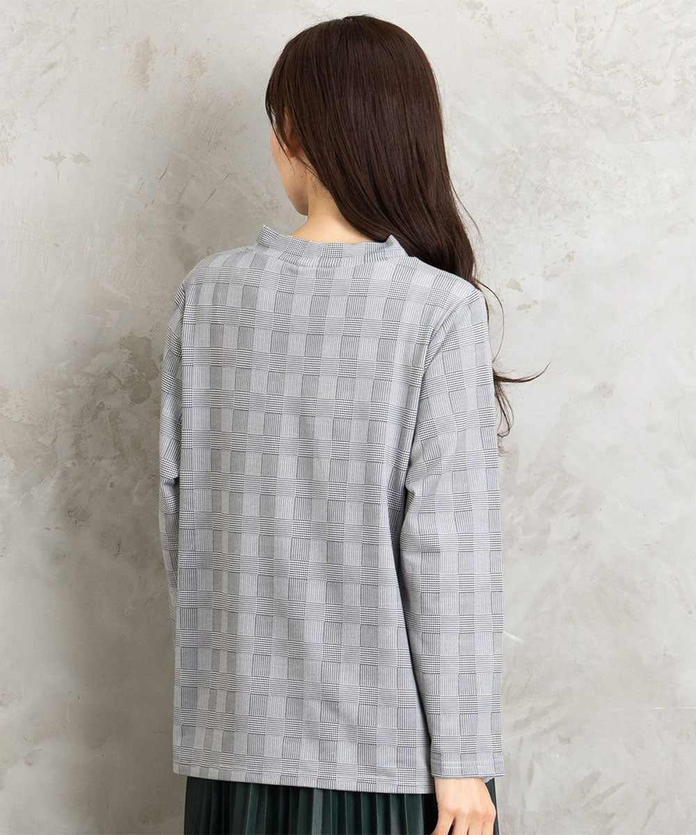 【吸湿・発熱】裏起毛モックネックインナーカットソー