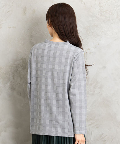 【吸湿・発熱】裏起毛モックネックインナーカットソー