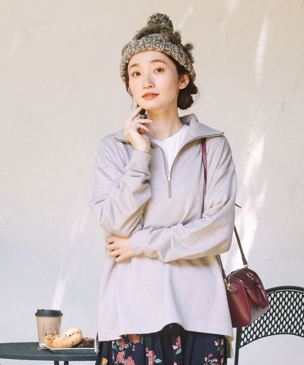 大きいサイズ レディース ハーフジップ スウェット トップス｜sabstreet my standard(サブストリートマイスタンダード)