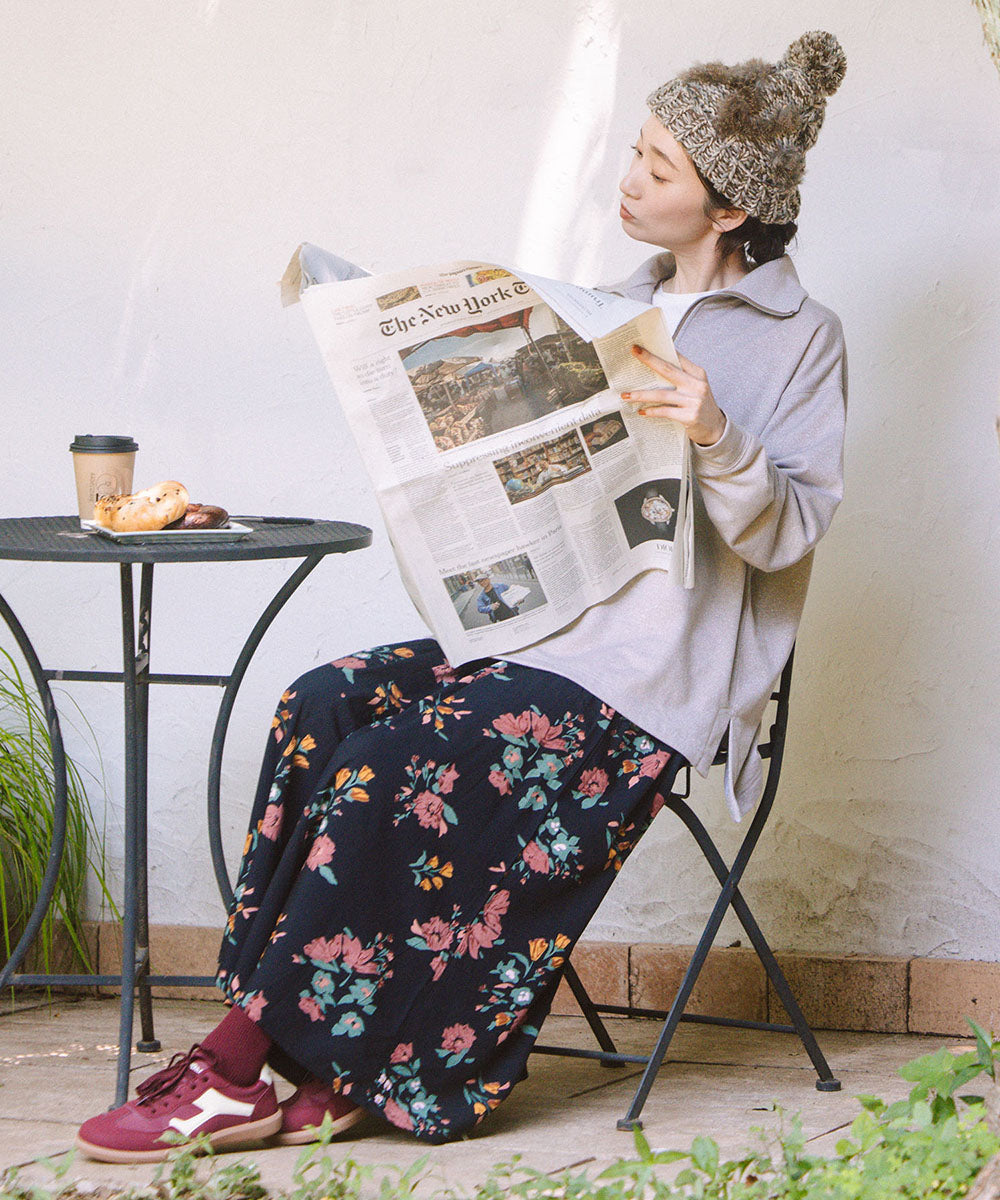 FONTLAB ラメ裏毛ハーフジップスウェット