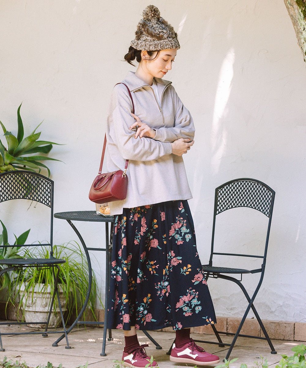 FONTLAB ラメ裏毛ハーフジップスウェット