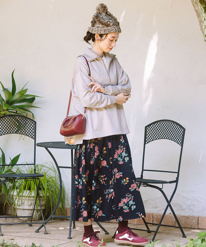 FONTLAB ラメ裏毛ハーフジップスウェット