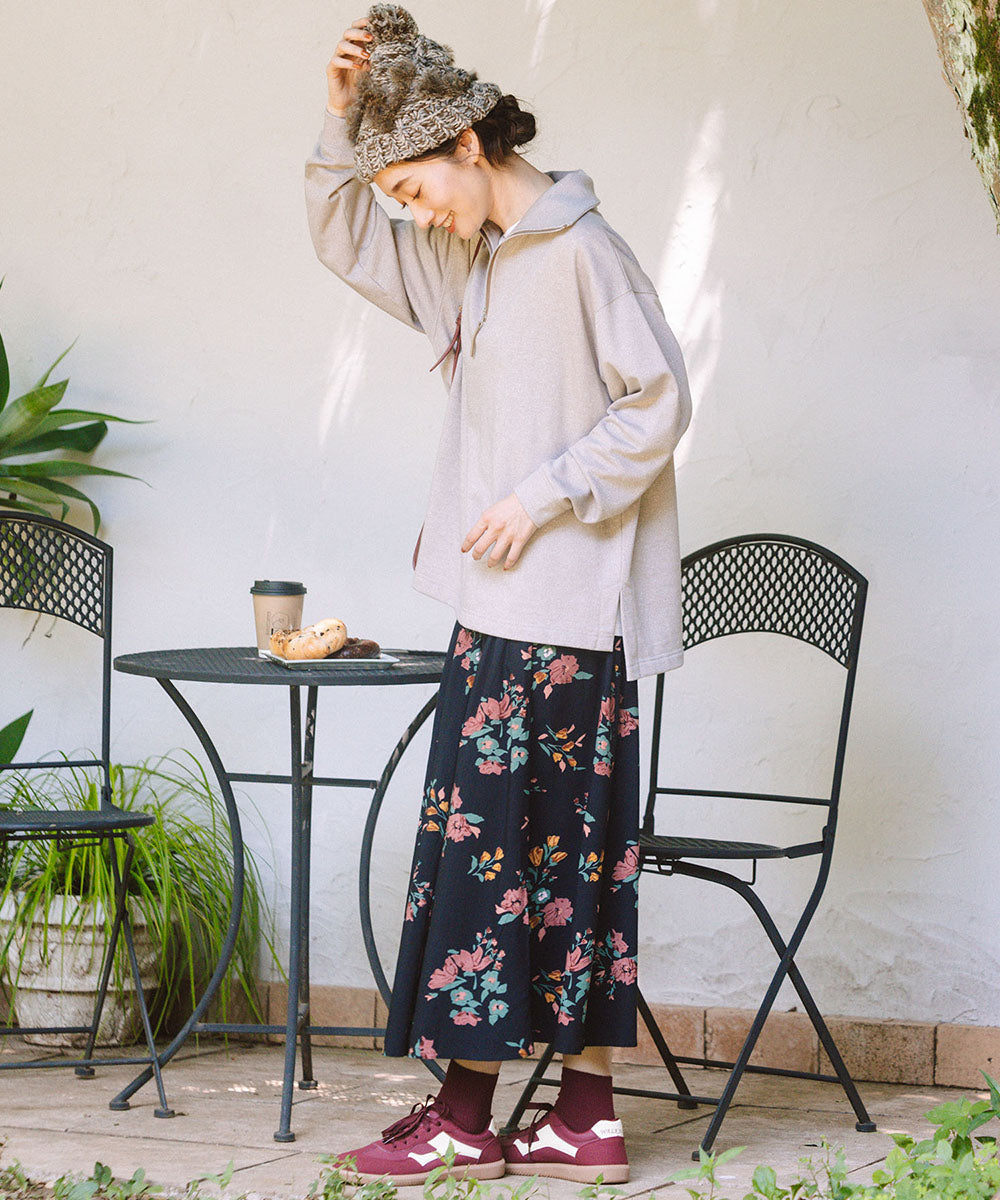 FONTLAB ラメ裏毛ハーフジップスウェット