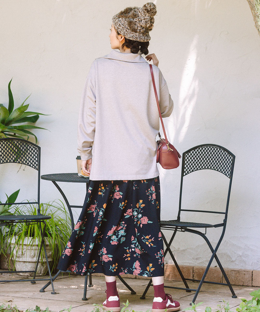 FONTLAB ラメ裏毛ハーフジップスウェット