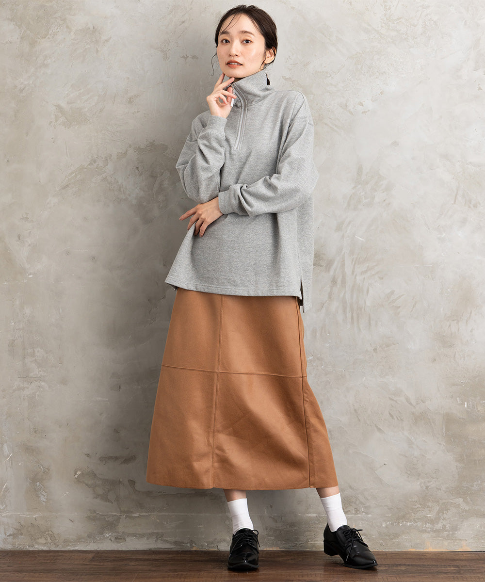 FONTLAB ラメ裏毛ハーフジップスウェット