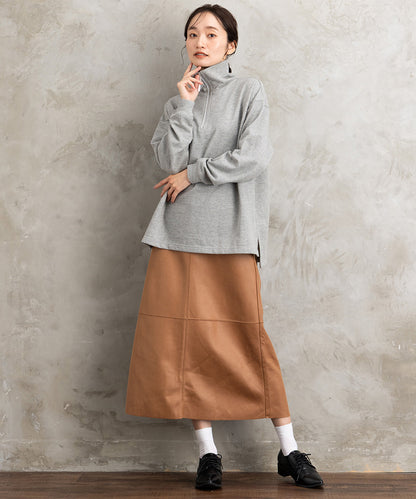 FONTLAB ラメ裏毛ハーフジップスウェット