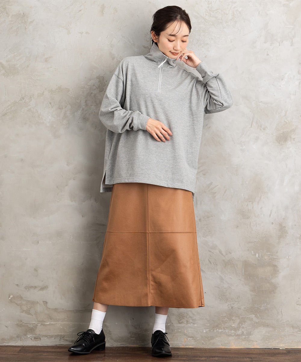 FONTLAB ラメ裏毛ハーフジップスウェット