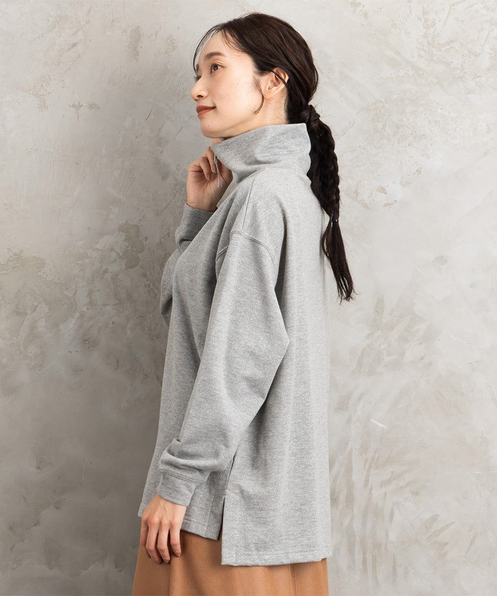 FONTLAB ラメ裏毛ハーフジップスウェット