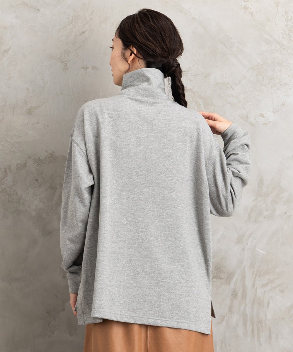 FONTLAB ラメ裏毛ハーフジップスウェット