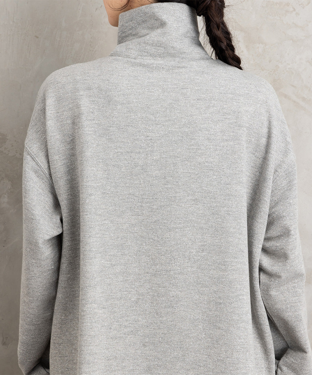 FONTLAB ラメ裏毛ハーフジップスウェット