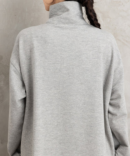 FONTLAB ラメ裏毛ハーフジップスウェット