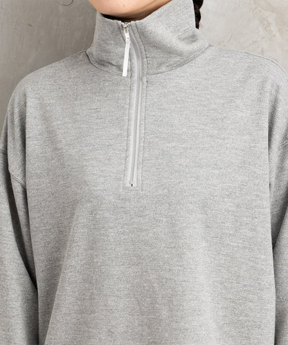 FONTLAB ラメ裏毛ハーフジップスウェット