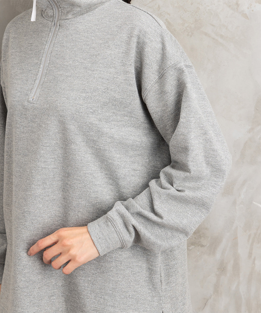 FONTLAB ラメ裏毛ハーフジップスウェット