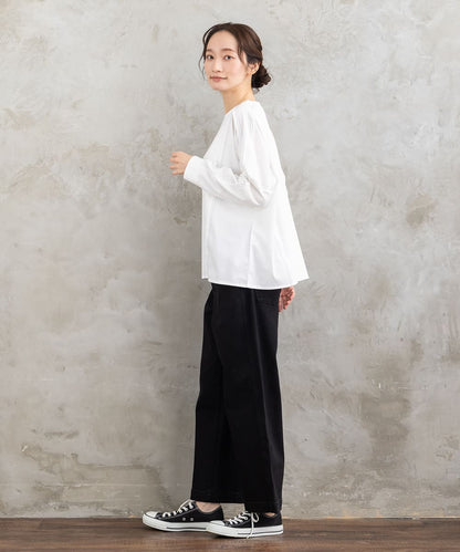 FONTLAB 布帛コンビ配色ステッチカットソー