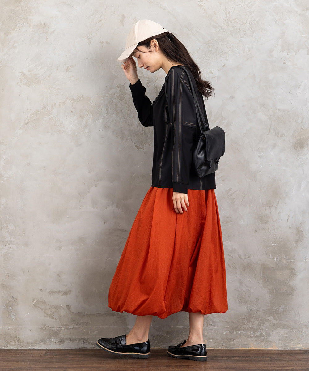 21号(6L～) FONTLAB 布帛コンビ配色ステッチカットソー