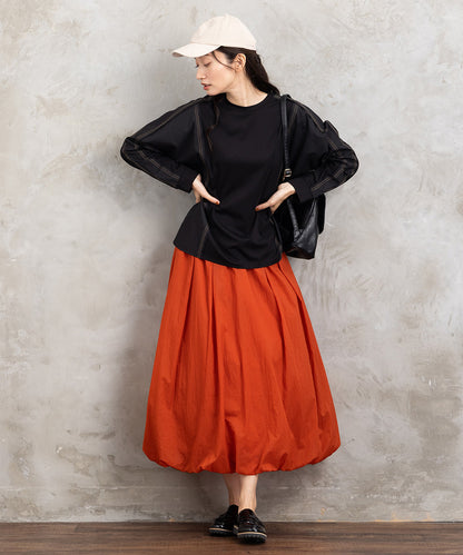 21号(6L～) FONTLAB 布帛コンビ配色ステッチカットソー