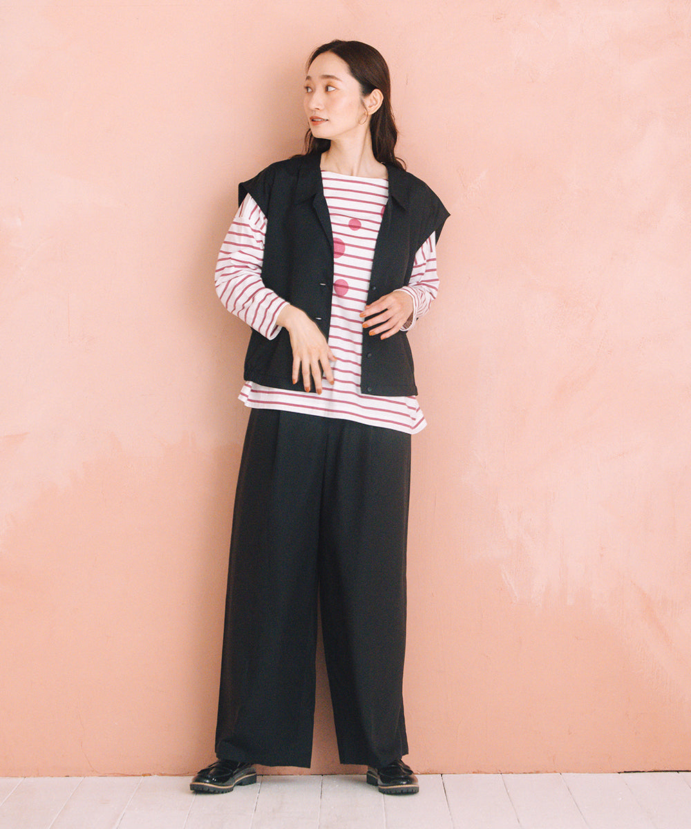 (ロジーク) [30th][MADE IN JAPAN]ドットプリントボーダーカットソー