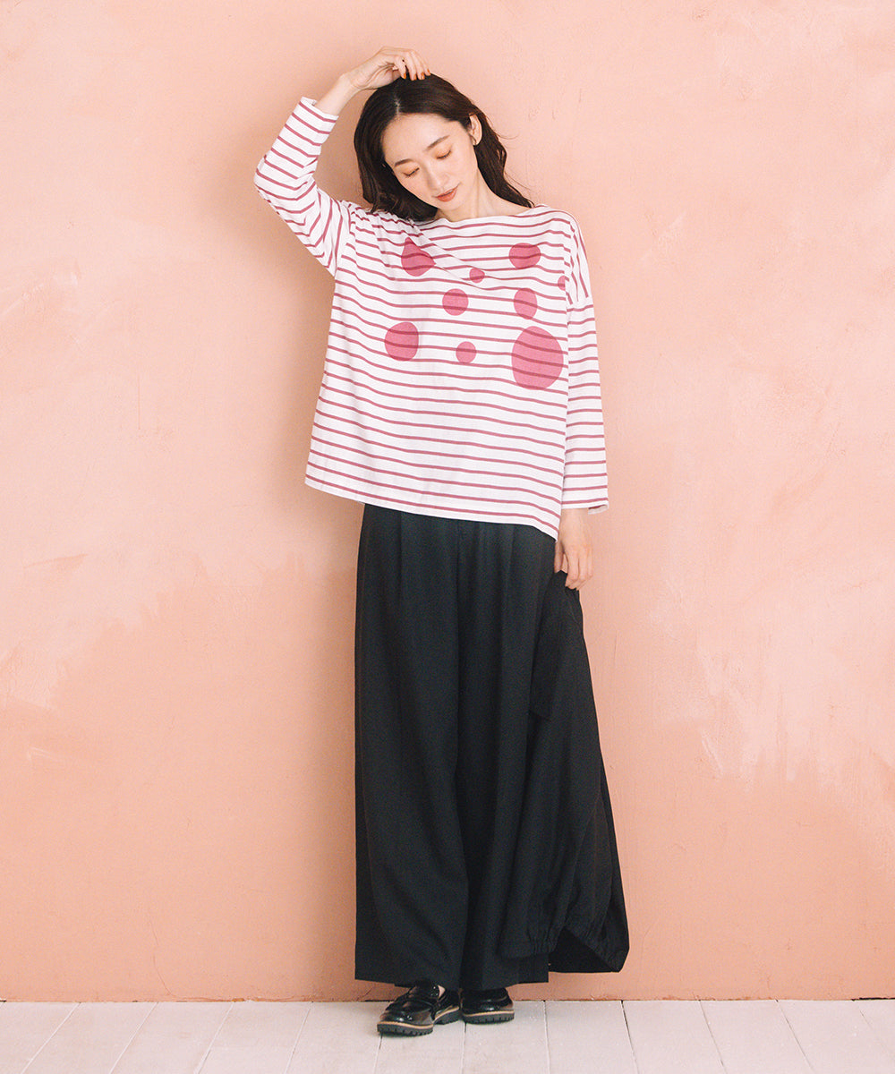 (ロジーク) [30th][MADE IN JAPAN]ドットプリントボーダーカットソー