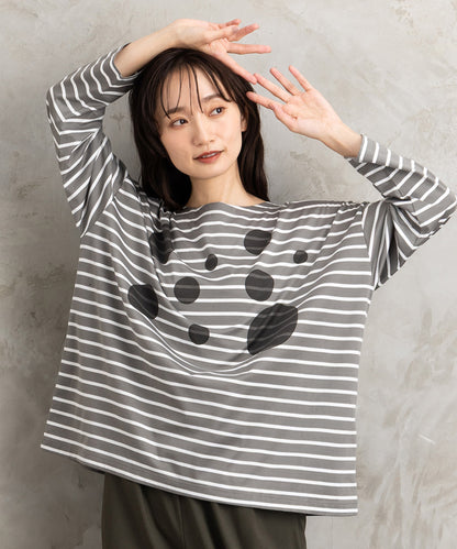 (ロジーク) [30th][MADE IN JAPAN]ドットプリントボーダーカットソー