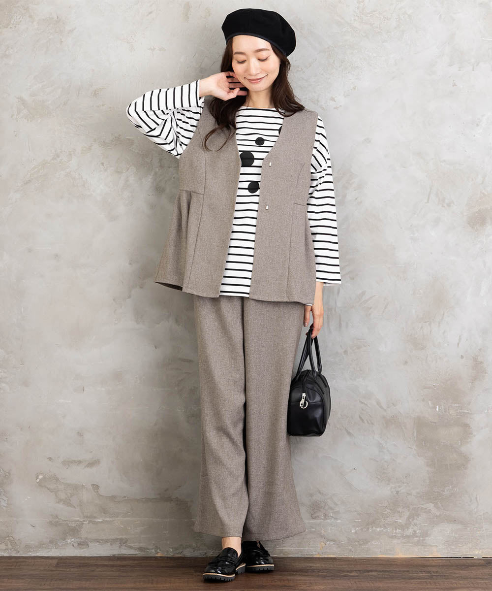 (ロジーク) [30th][MADE IN JAPAN]ドットプリントボーダーカットソー