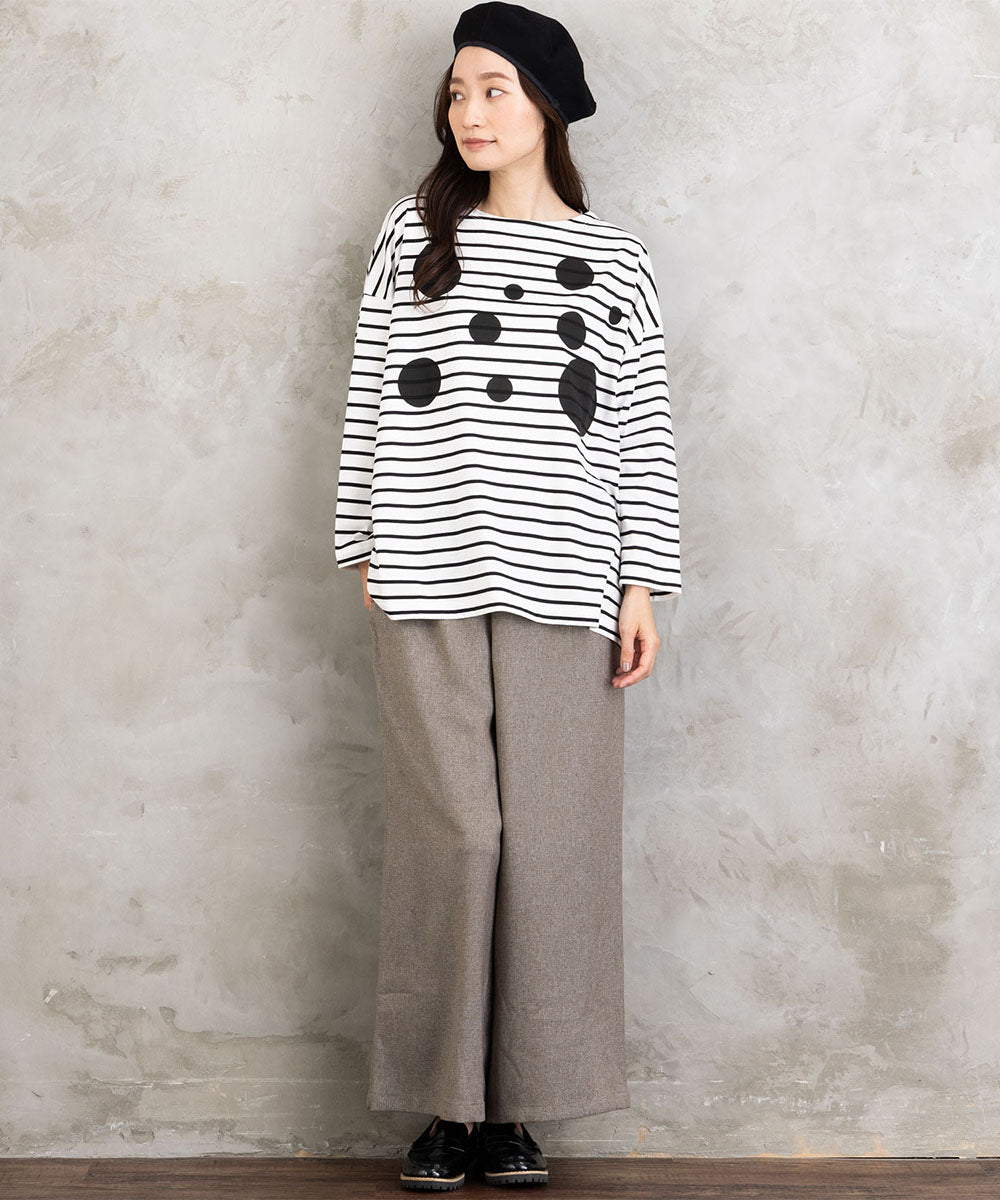 (ロジーク) [30th][MADE IN JAPAN]ドットプリントボーダーカットソー